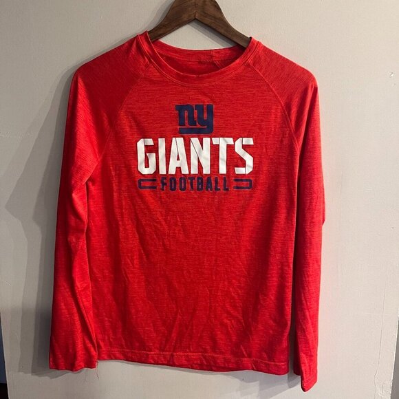 NEW YORK GIANTS Men's Red Majestic Long Sleeve Shirt Size S - Picture 1 of 5